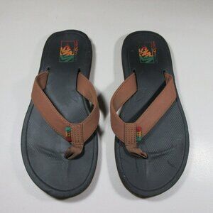 VANS mens brown an black Nexpa Rasta thong sandals 10 M